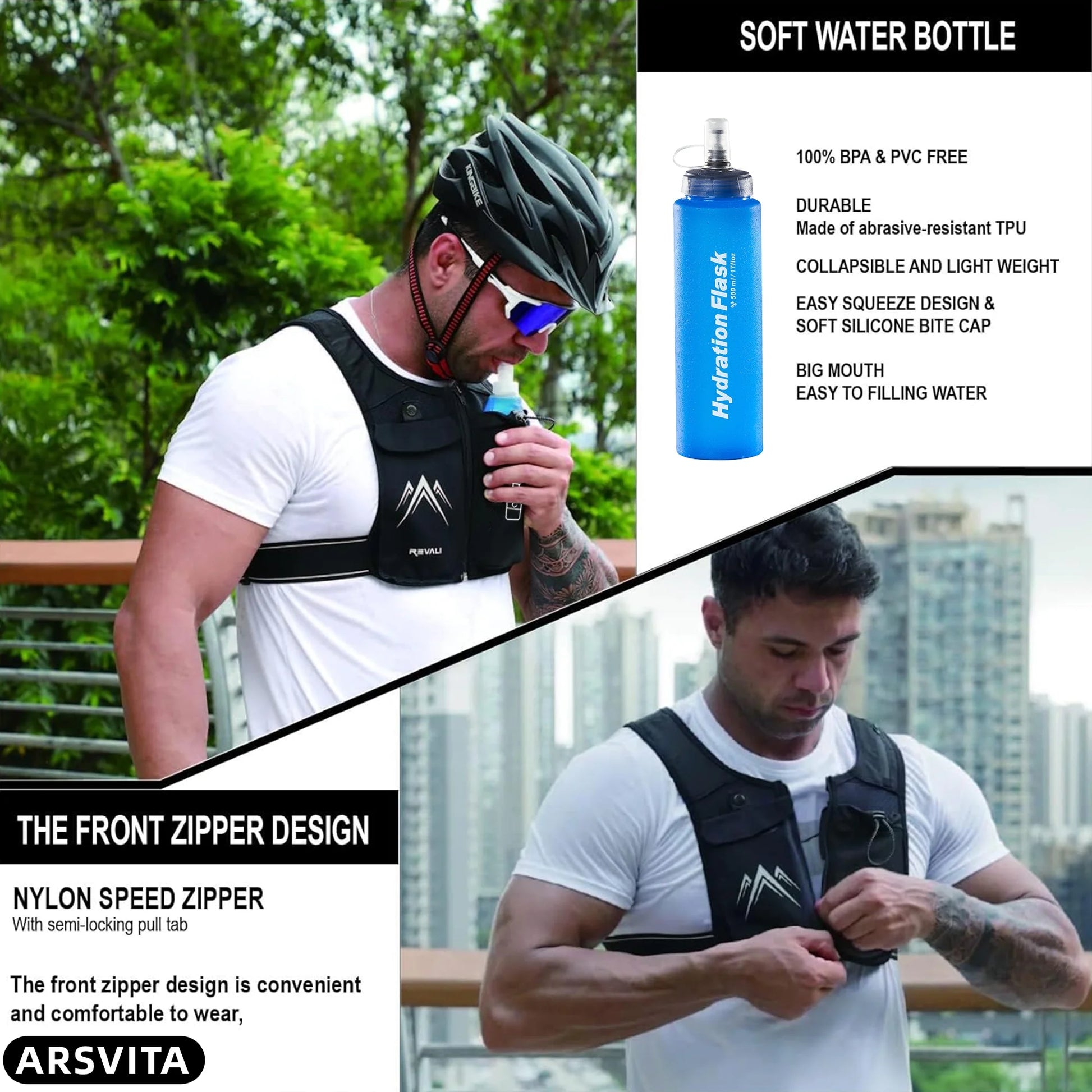 Hydration Running Vest with 500ml Bottle | Gymivo