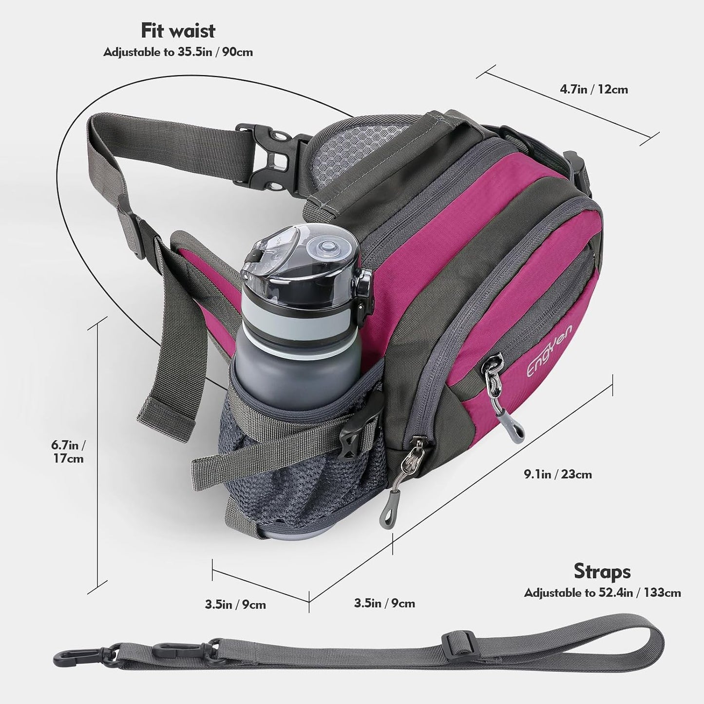 Gymivo Running Waist Bag | Sports Belt for Phone, Bottle & Travel Essentials