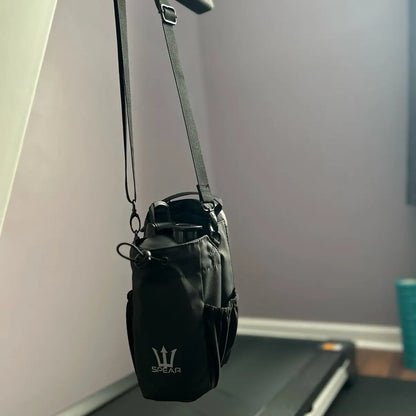 SPEAR Magnetic Gym Bottle Bag with 20Oz Shaker Bottle - Keep Your Fitness Sports Gym Gear Organized & in One Place