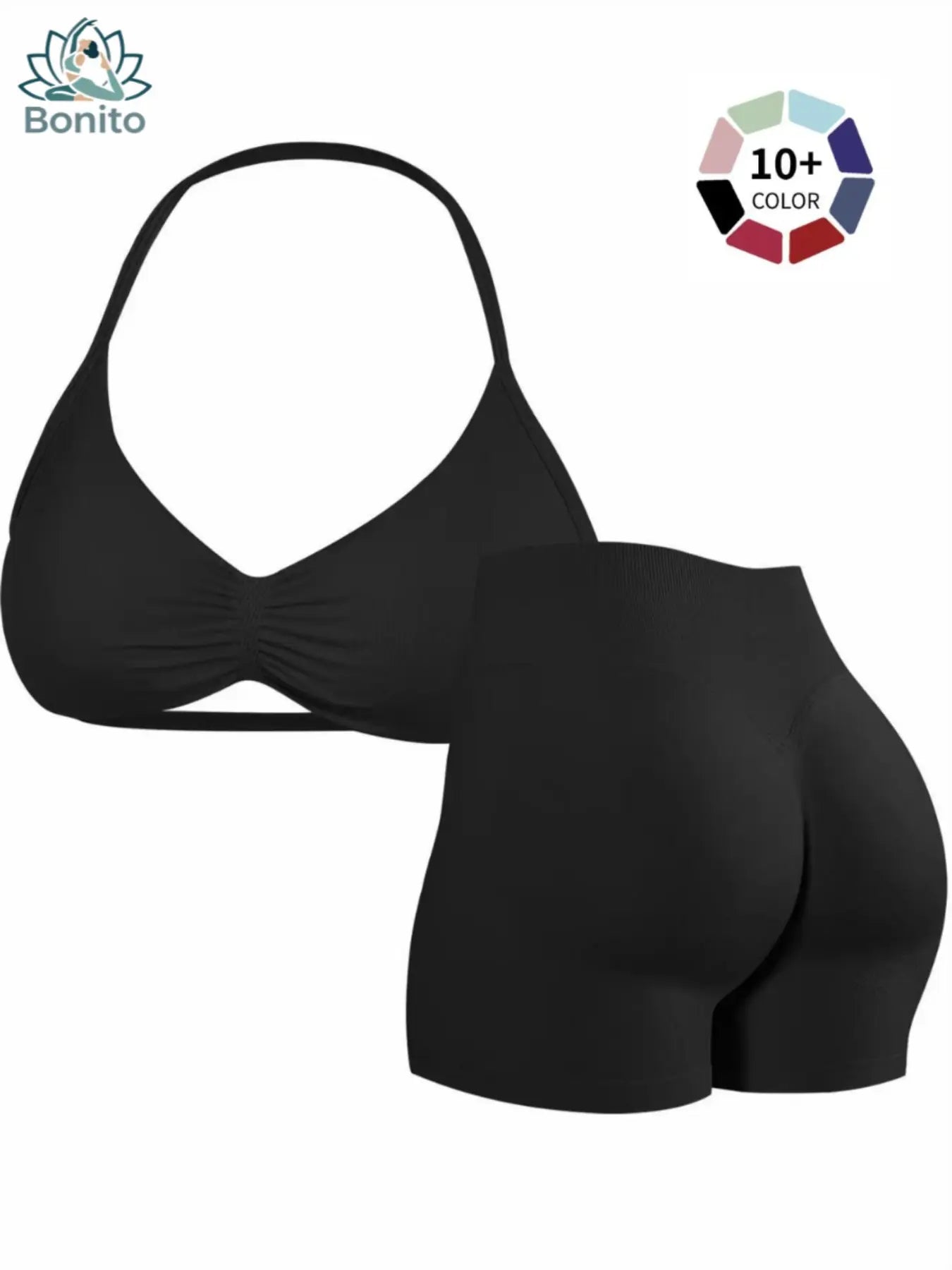 New Women'S Sporty Yoga Set, High-Waisted Tight-Fitting Shorts and Tank Top, Summer Fitness Outfit for Running and Gym Workouts, All Season Activewear, Fitness Clothes, Fitness Apparel, Fitness Clothing