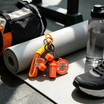 Metal Barbell Plate Pendant - Mini Weight Plate Fitness Accessory with Snap Hook, Compact EDC Keychain for Fitness Enthusiasts & Boho Outfits, Stylish Sports Backpack Chain, Fitness Accessories, Compact Keychain Keychains
