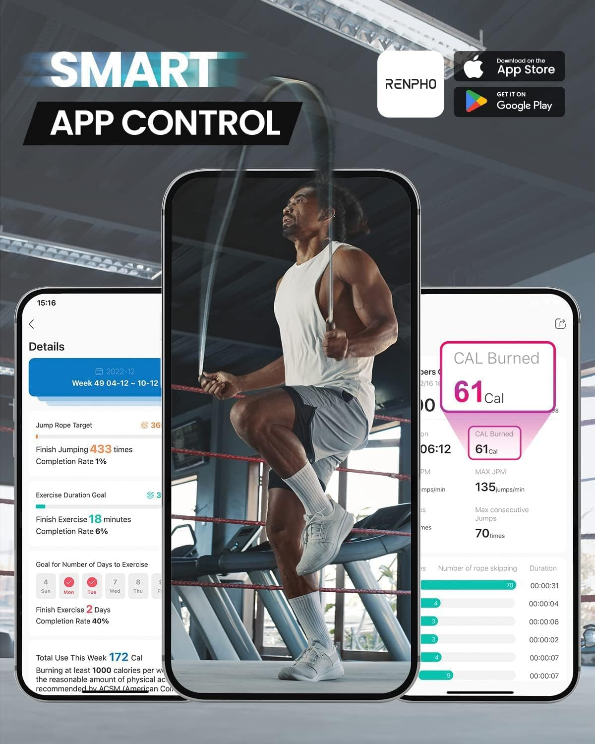 Smart Jump Rope with Digital Counter & App Tracking for Home Workouts