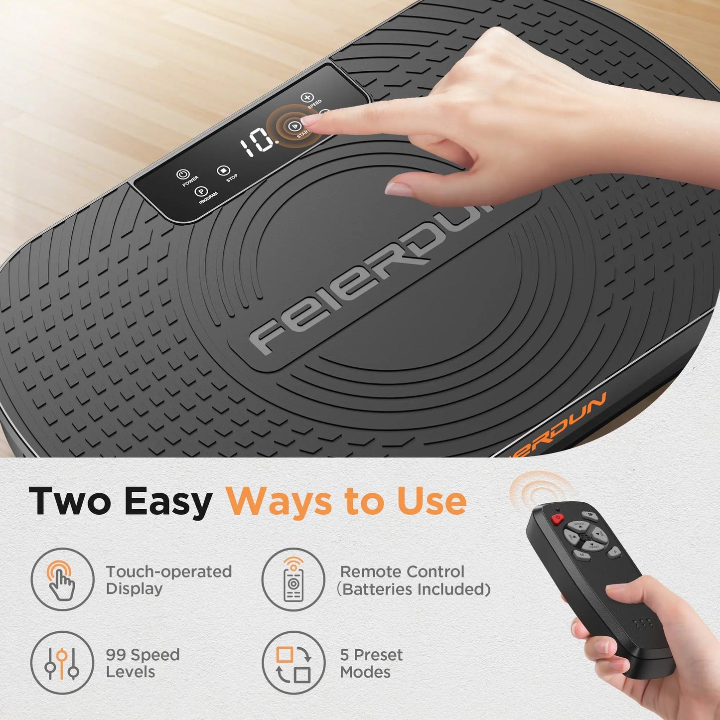 FED Fitness Feierdun Series VP2 Vibration Plate Whole Body Vibration Fitness Platform for Home Full Body Workout & Muscle Toning Training