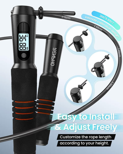 Smart Jump Rope with Digital Counter & App Tracking for Home Workouts
