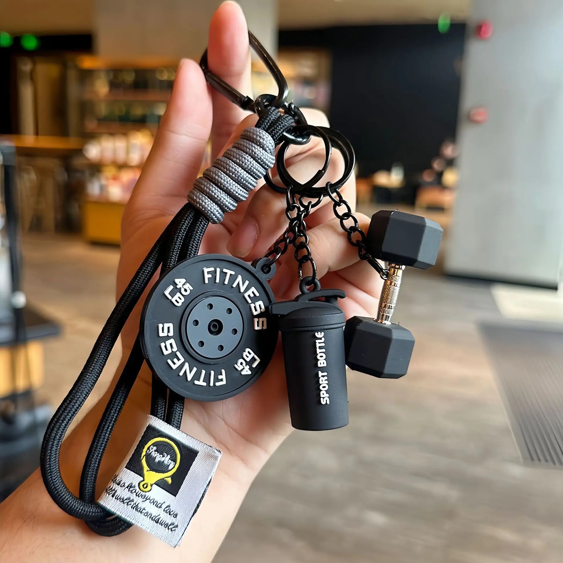 Metal Barbell Plate Pendant - Mini Weight Plate Fitness Accessory with Snap Hook, Compact EDC Keychain for Fitness Enthusiasts & Boho Outfits, Stylish Sports Backpack Chain, Fitness Accessories, Compact Keychain Keychains