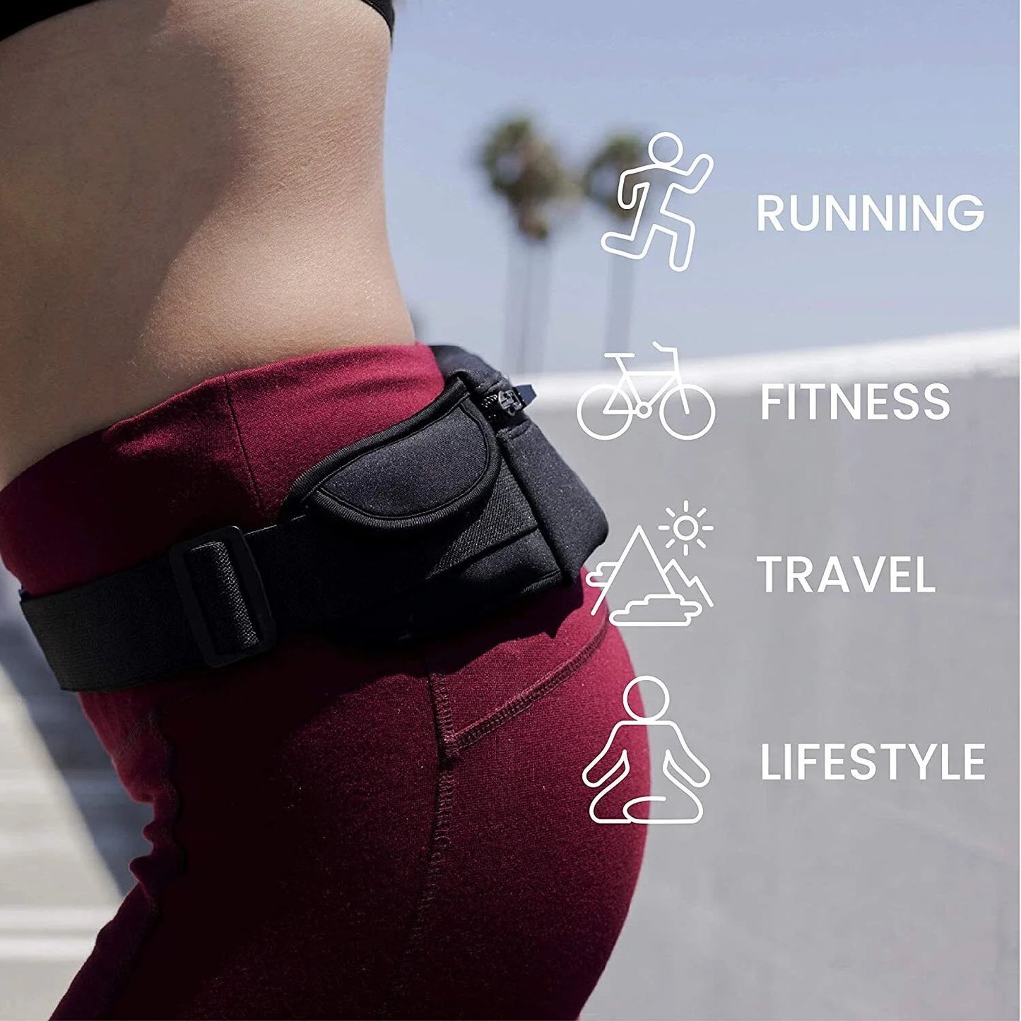 Gymivo Running Belt Bag | Lightweight Sports Waist Pack for Fitness & Travel