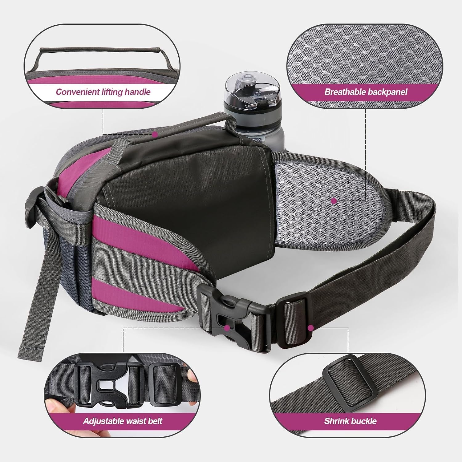 Gymivo Running Waist Bag | Sports Belt for Phone, Bottle & Travel Essentials