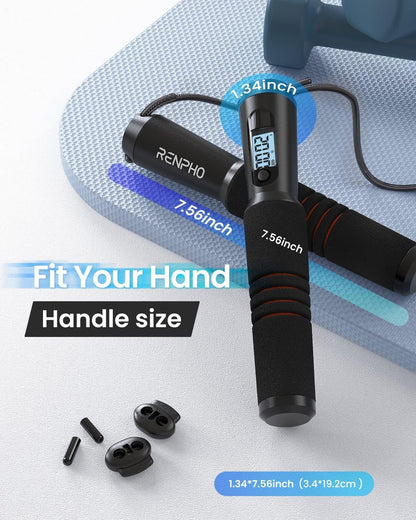 Smart Jump Rope with Digital Counter & App Tracking for Home Workouts