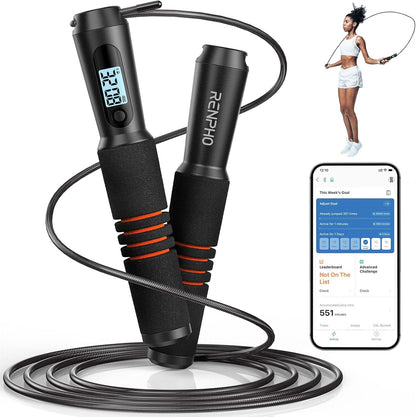 Smart Jump Rope with Digital Counter & App Tracking for Home Workouts